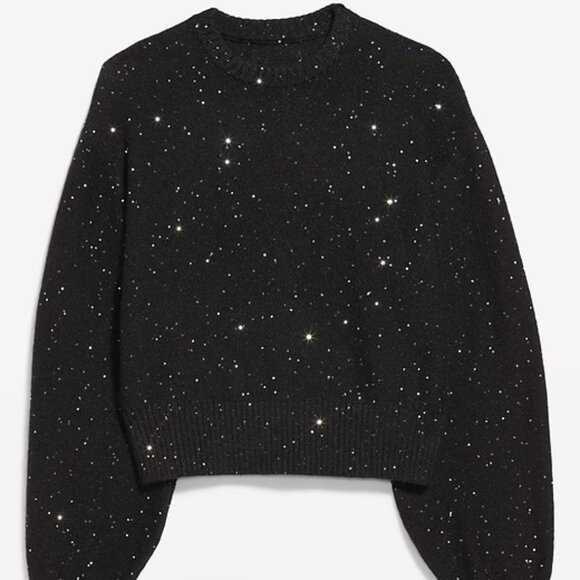 NWOT Old Navy SoSoft Crew-Neck Sequin Sweater - Picture 2 of 8